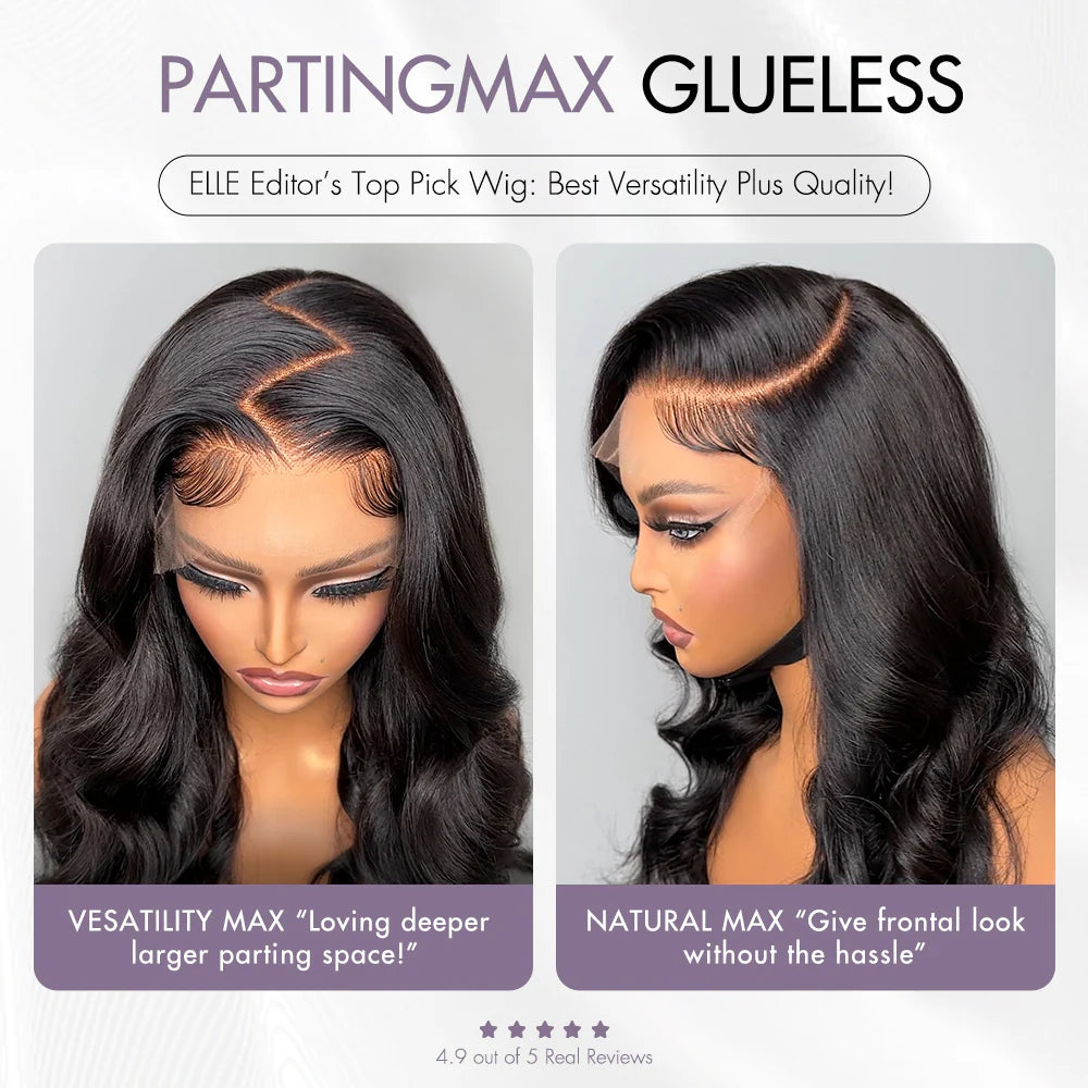 Luvme Hair PartingMax perruque sans colle vague de corps lâche 7x6 fermeture HD dentelle pré-épilée et blanchie prête à l'emploi