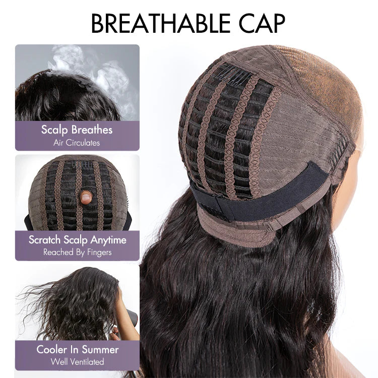 Magnifique perruque naturelle bouclée sans colle, fermeture 5x5 HD, bonnet respirant en dentelle transparente