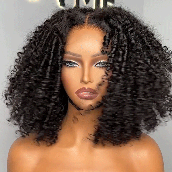 Magnifique perruque naturelle bouclée sans colle, fermeture 5x5 HD, bonnet respirant en dentelle transparente