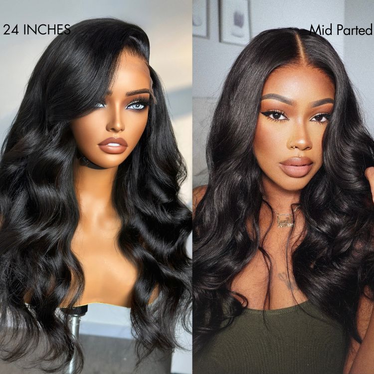 Luvme Hair PartingMax perruque sans colle vague de corps lâche 7x6 fermeture HD dentelle pré-épilée et blanchie prête à l'emploi