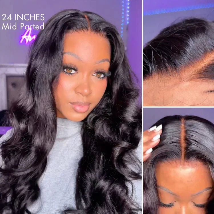 Luvme Hair PartingMax perruque sans colle vague de corps lâche 7x6 fermeture HD dentelle pré-épilée et blanchie prête à l'emploi