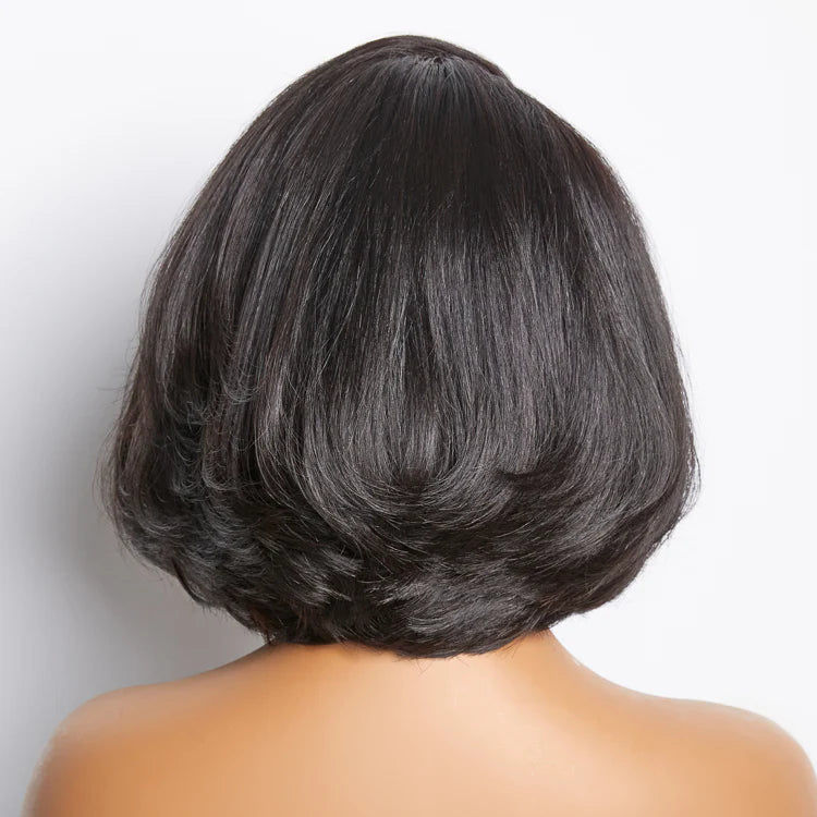 Limited Design | Toffee Brown Mix Blonde / Natural Black Layered Cut Glueless 5x5 Closure Lace Bob Wig