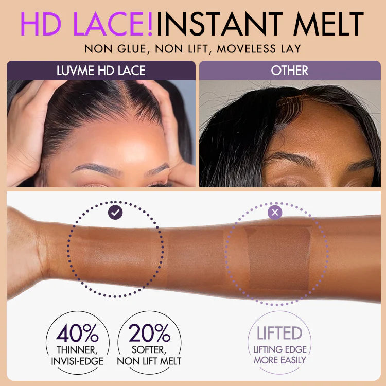 Perruque frontale prête à l’emploi 13x5 | Perruque longue en dentelle HD sans colle Nature Max Deep Wave d'une oreille à l'autre